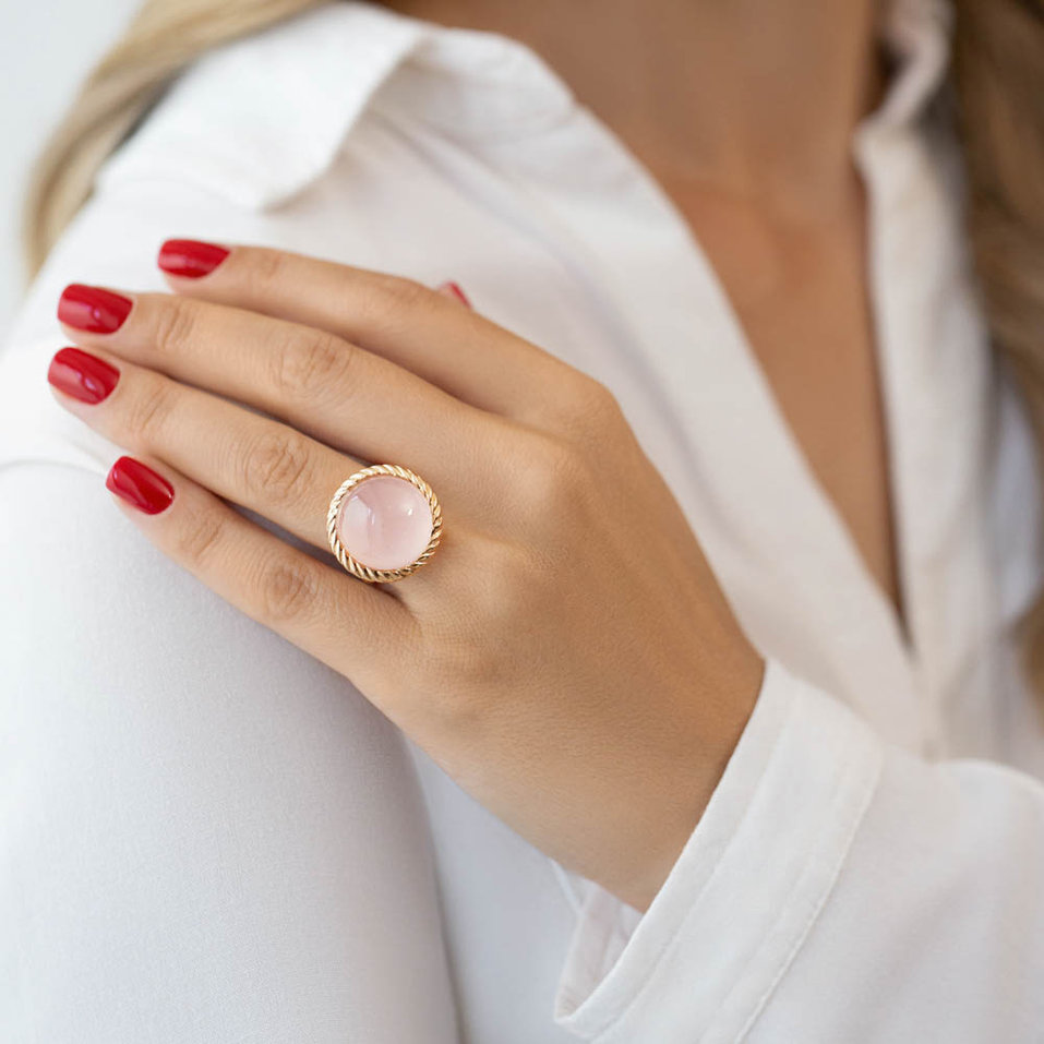 Ring with Rose Quartz Elestren