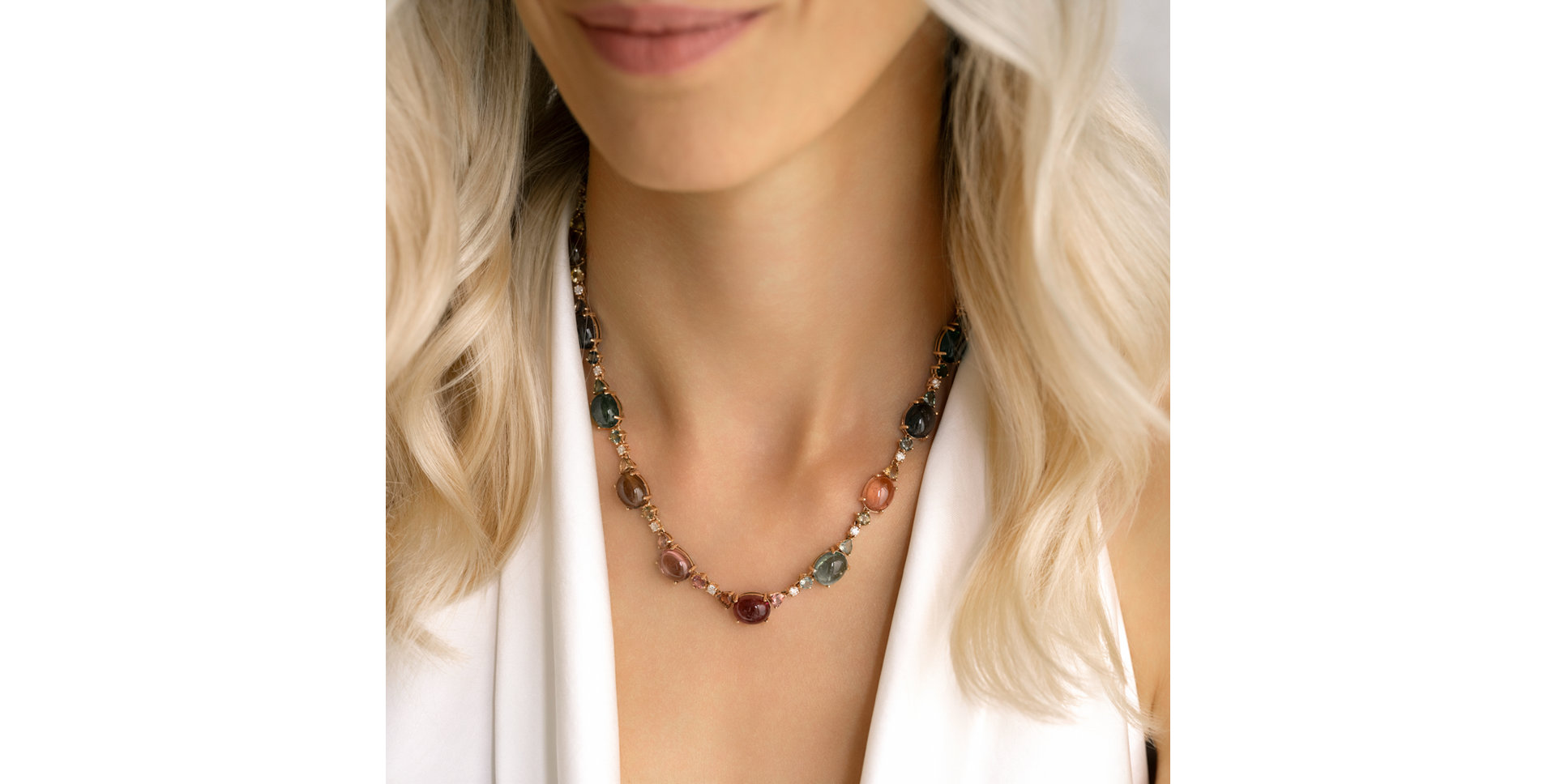 Diamond necklace with Tourmalíne Caesarean Dream