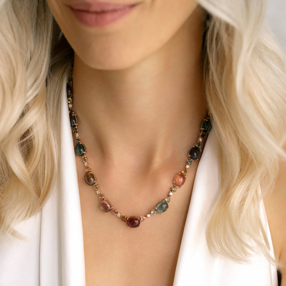 Diamond necklace with Tourmalíne Caesarean Dream