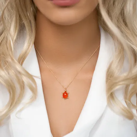 Necklace with Moonstone and diamonds Marvelous Turtle