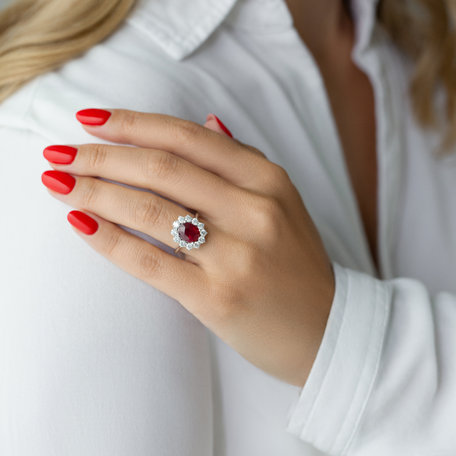 Diamond ring with Ruby Sky Goddess