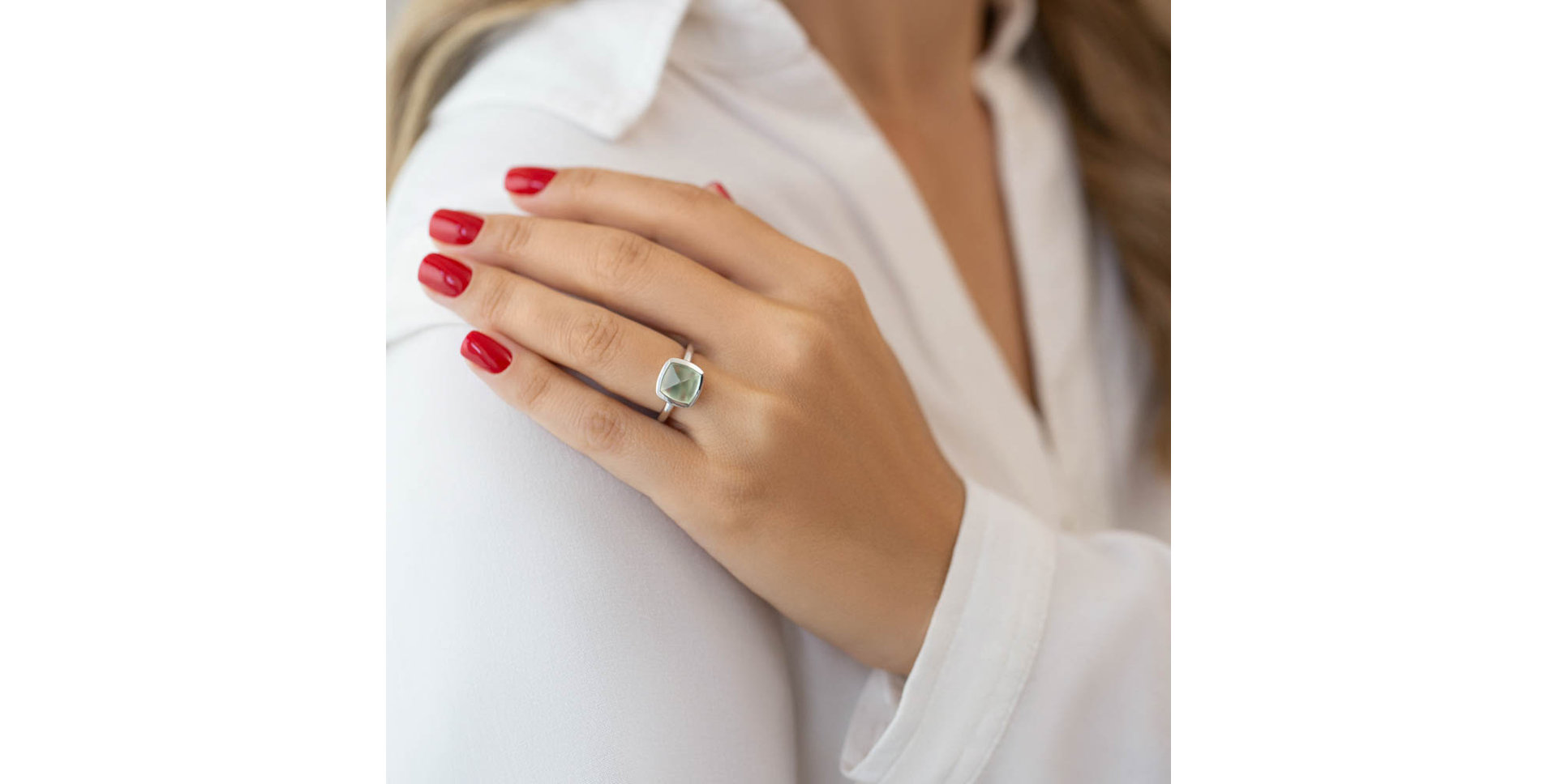 Ring with Prehnite Mistress Temptation