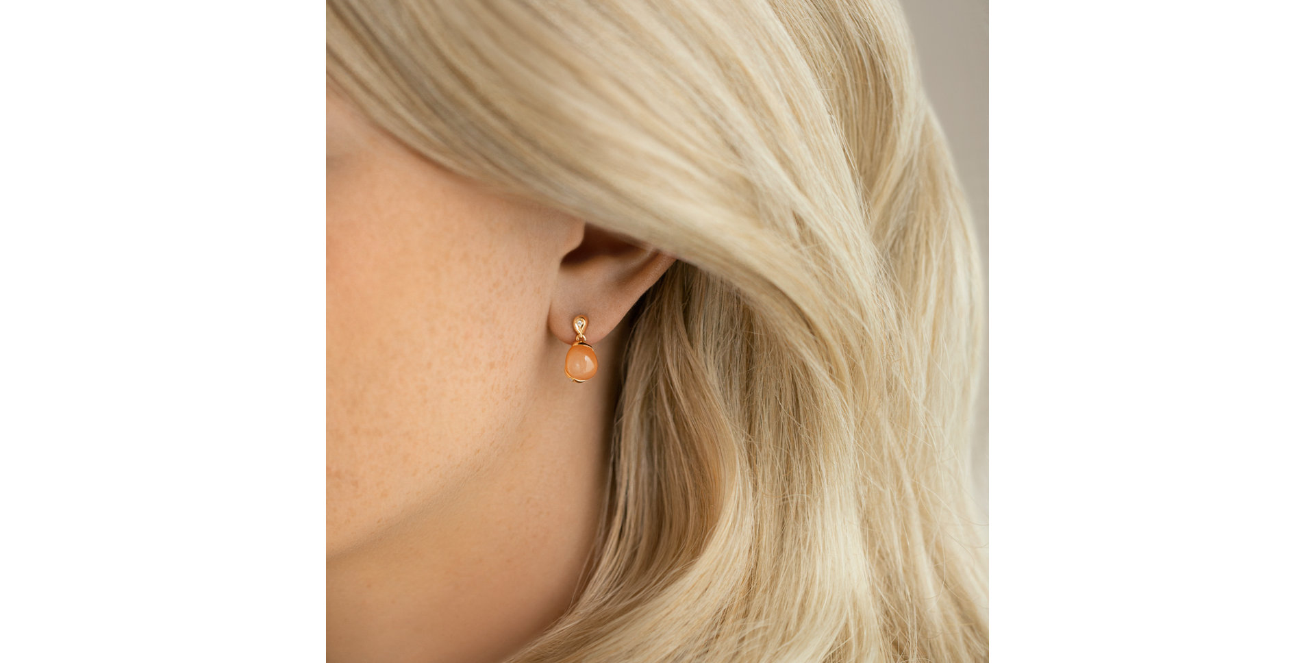 Diamond earrings with Moonstone Magician Dawn