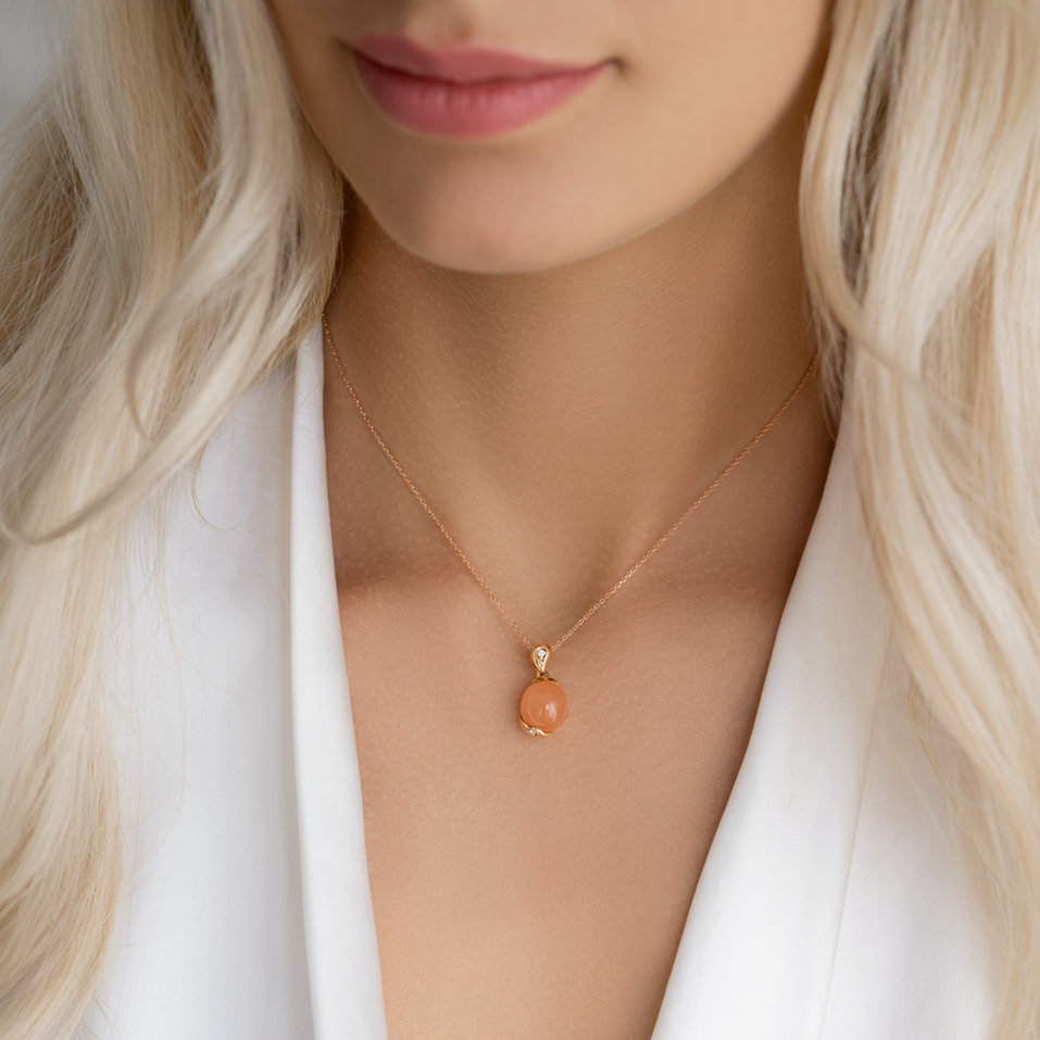 Diamond pendant with Moonstone Fantasy Dawn