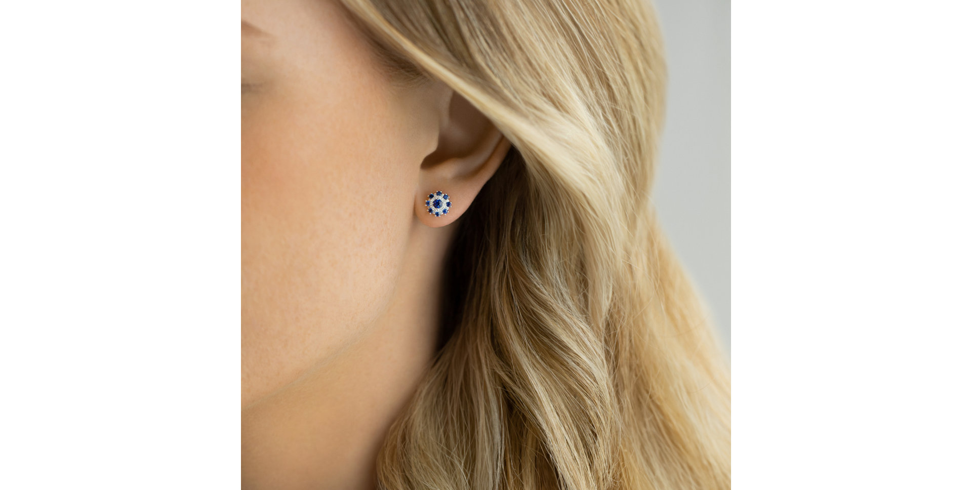 Diamond earrings and Sapphire Euphoria Bloom