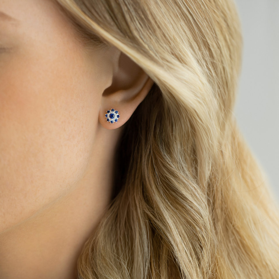 Diamond earrings and Sapphire Euphoria Bloom