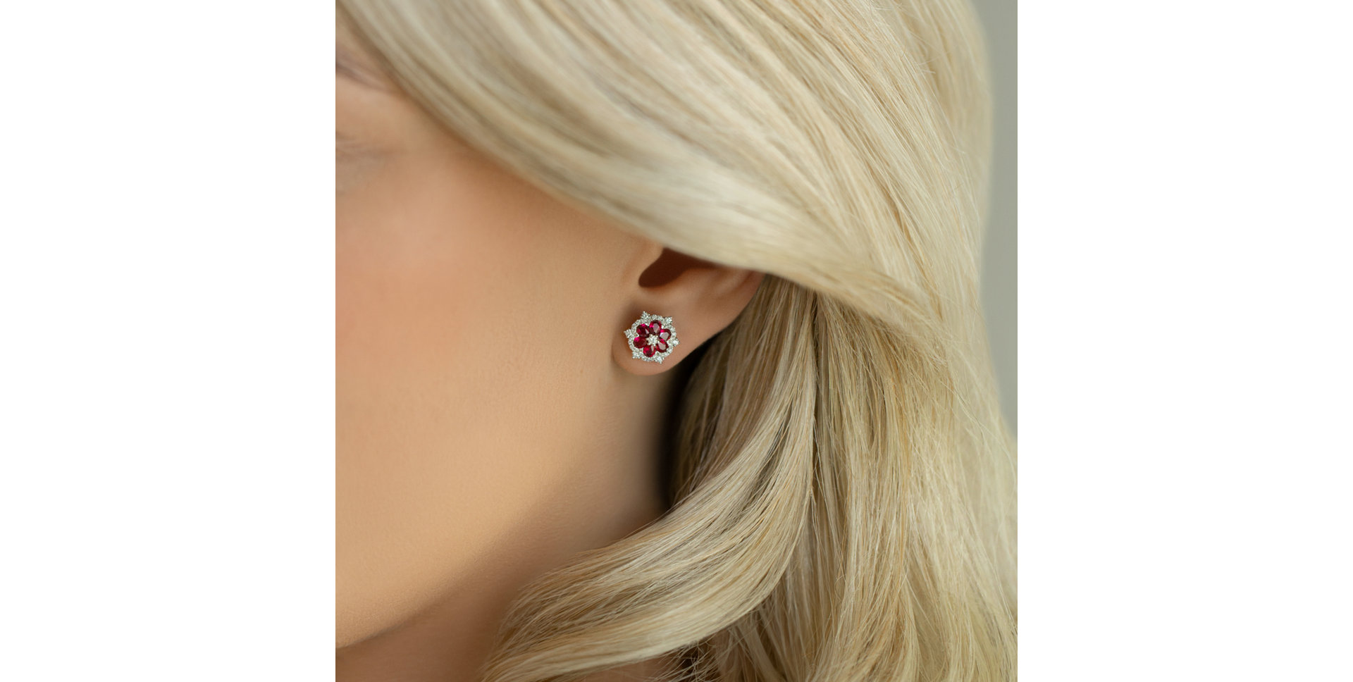 Diamond earrings with Ruby Sawyer