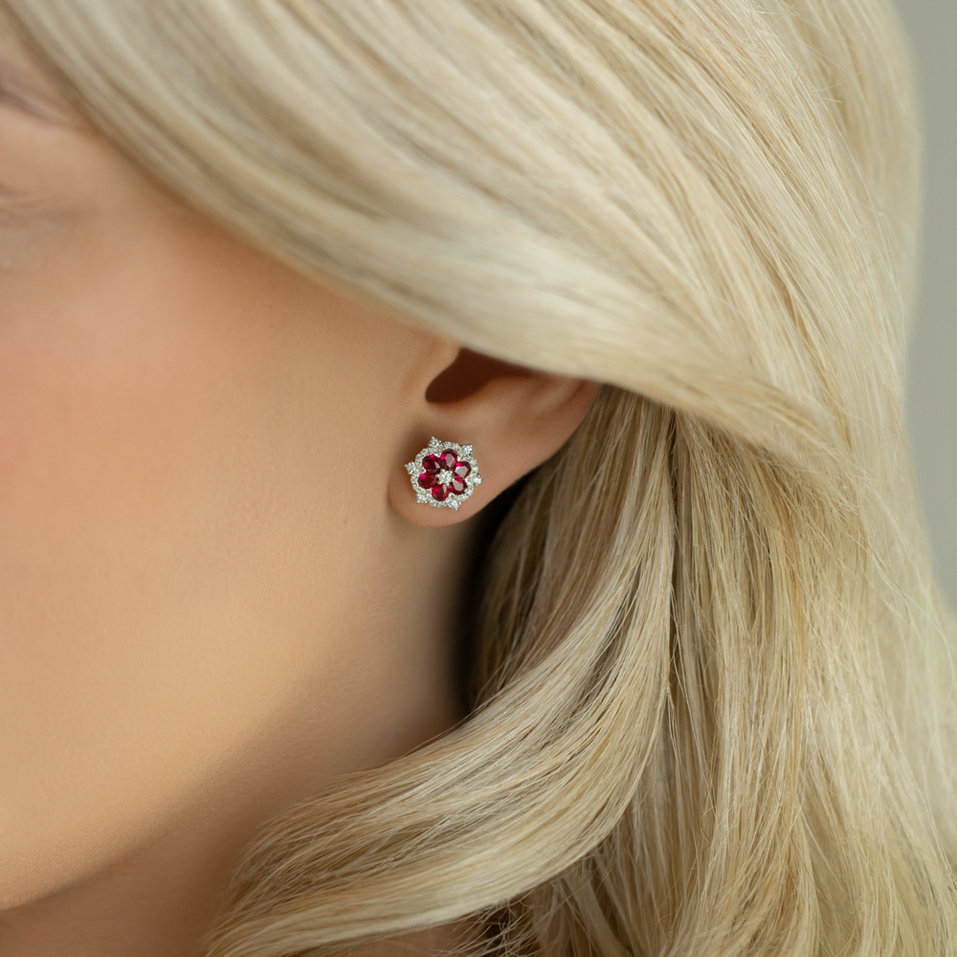 Diamond earrings with Ruby Sawyer