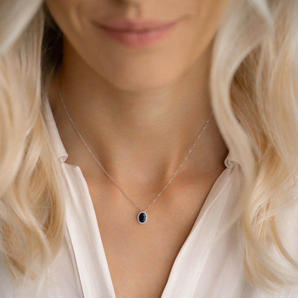 Diamond necklace with Sapphire King of Darkness