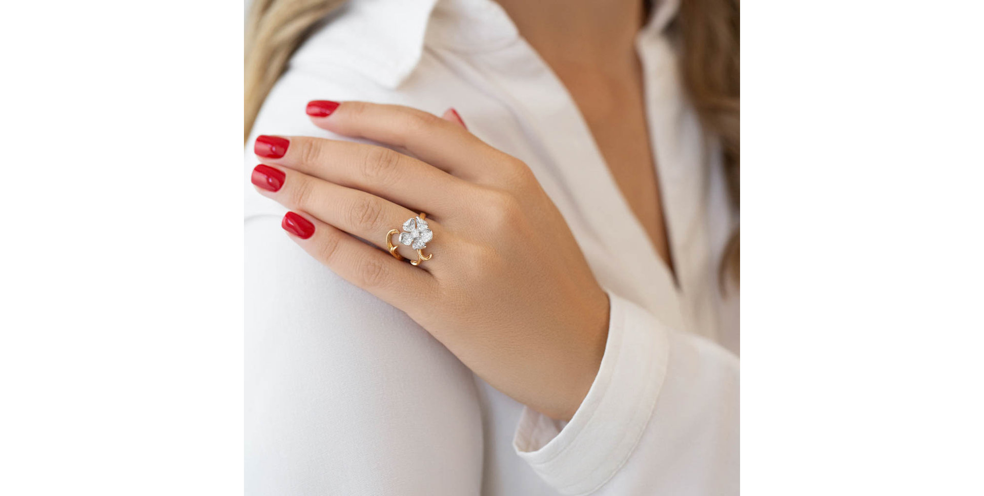 Diamond ring Rose Latte