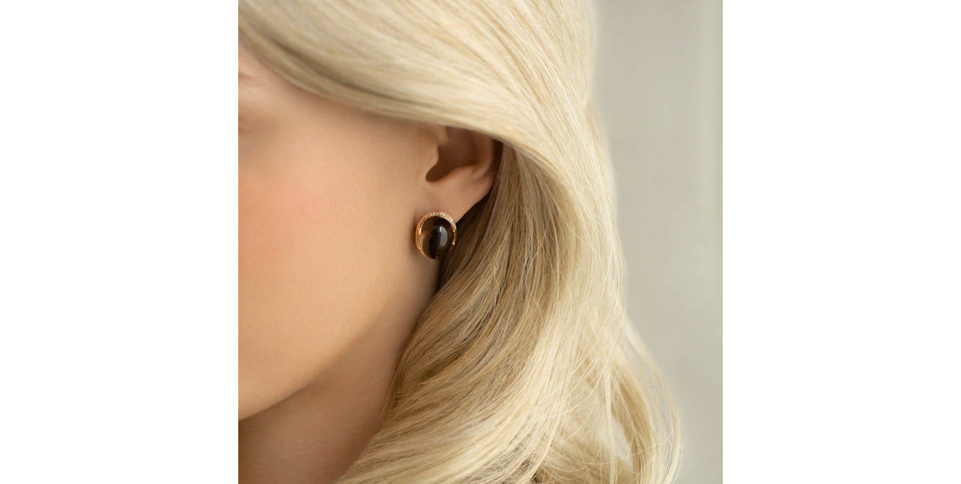 Diamond earrings with Quartz Mystic Blossom