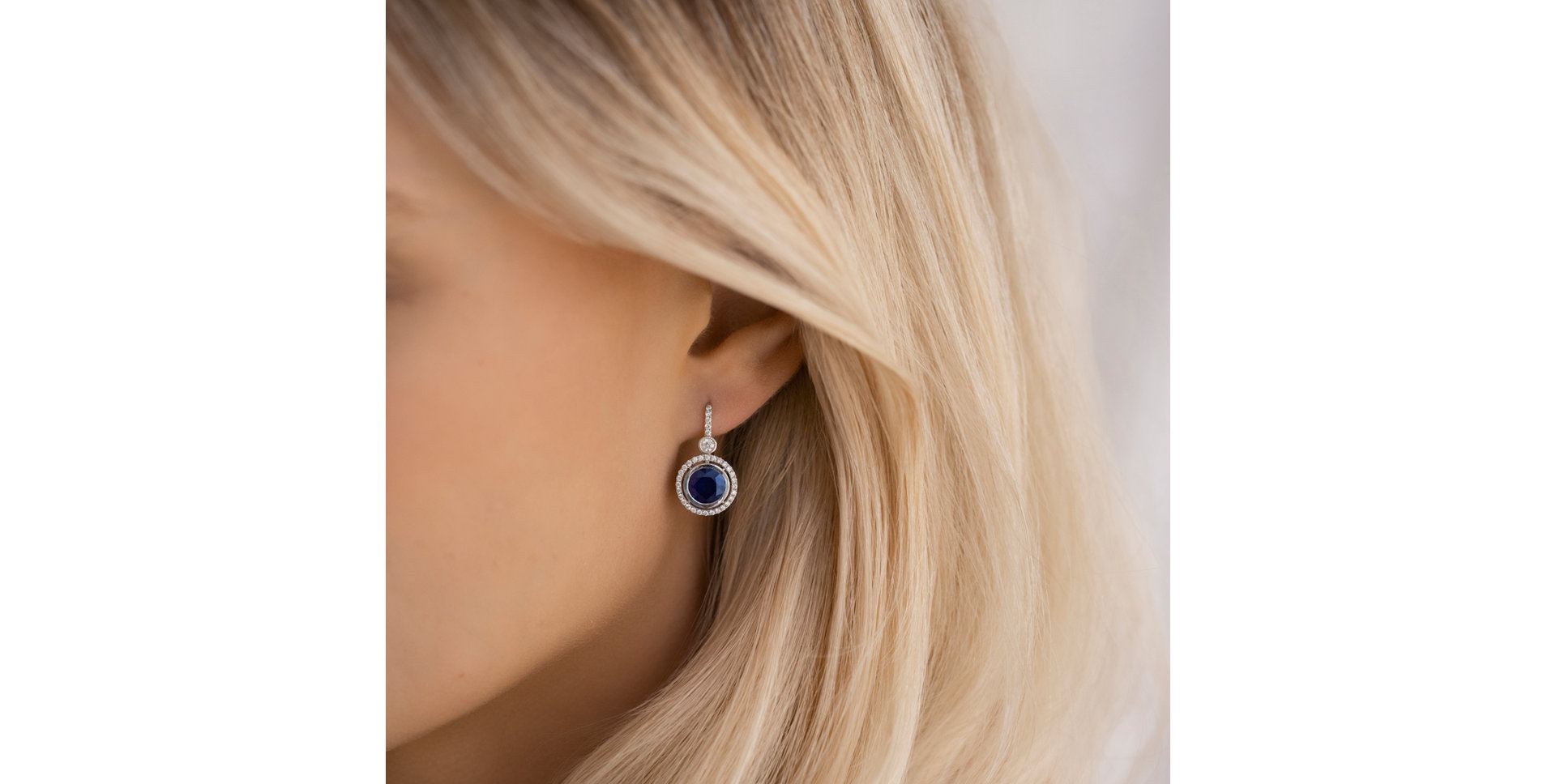 Diamond earrings with Sapphire Sky Odyssey