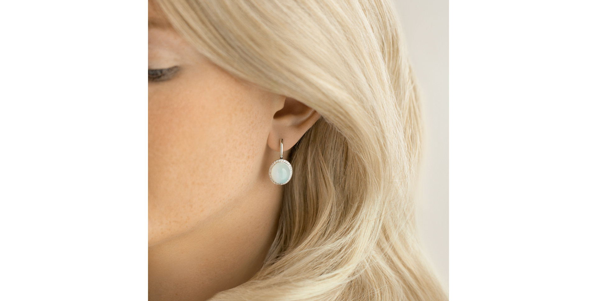 Diamond earrings with Chalcedony Magic Blossom