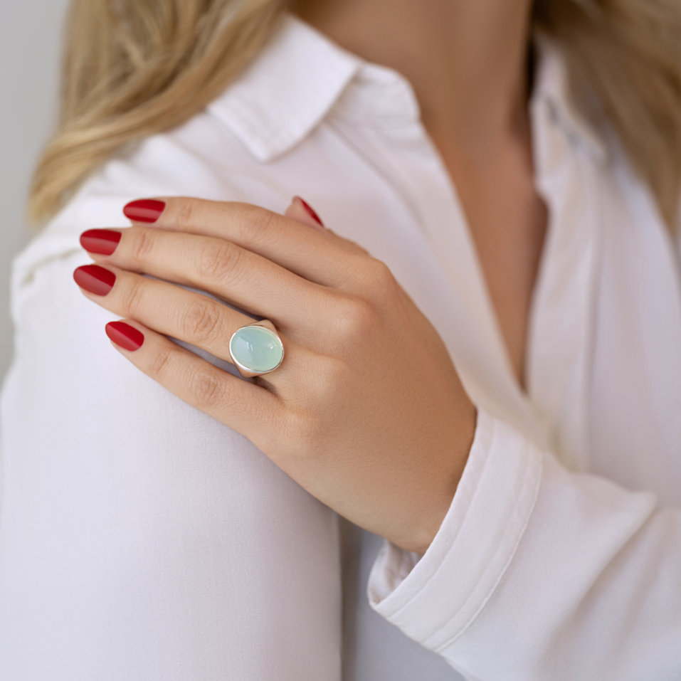 Ring with Chalcedony Bubble Coctail