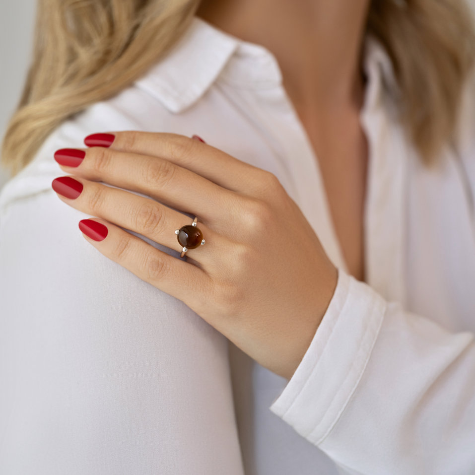 Ring with Chalcedony Space Empire