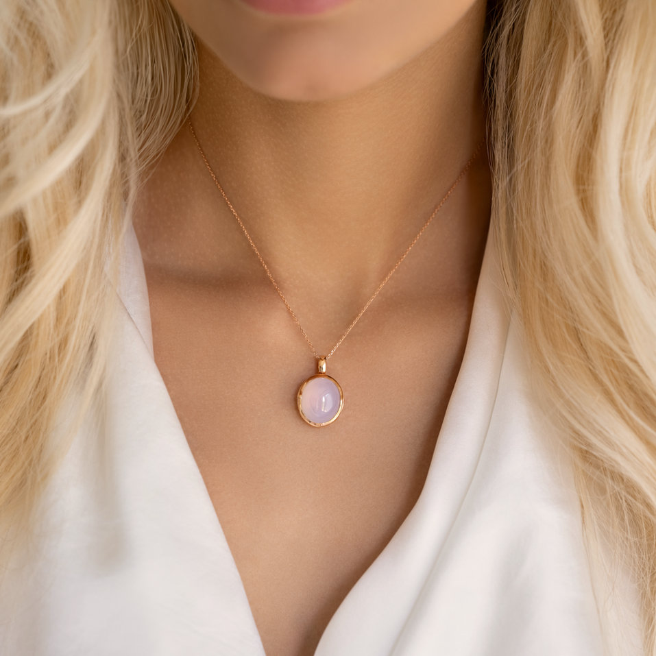 Diamond pendant with Chalcedony Fairytale Drop