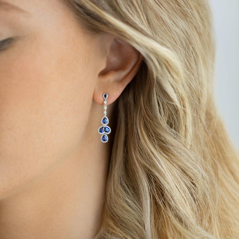 Diamond earrings and Sapphire Noble Dream