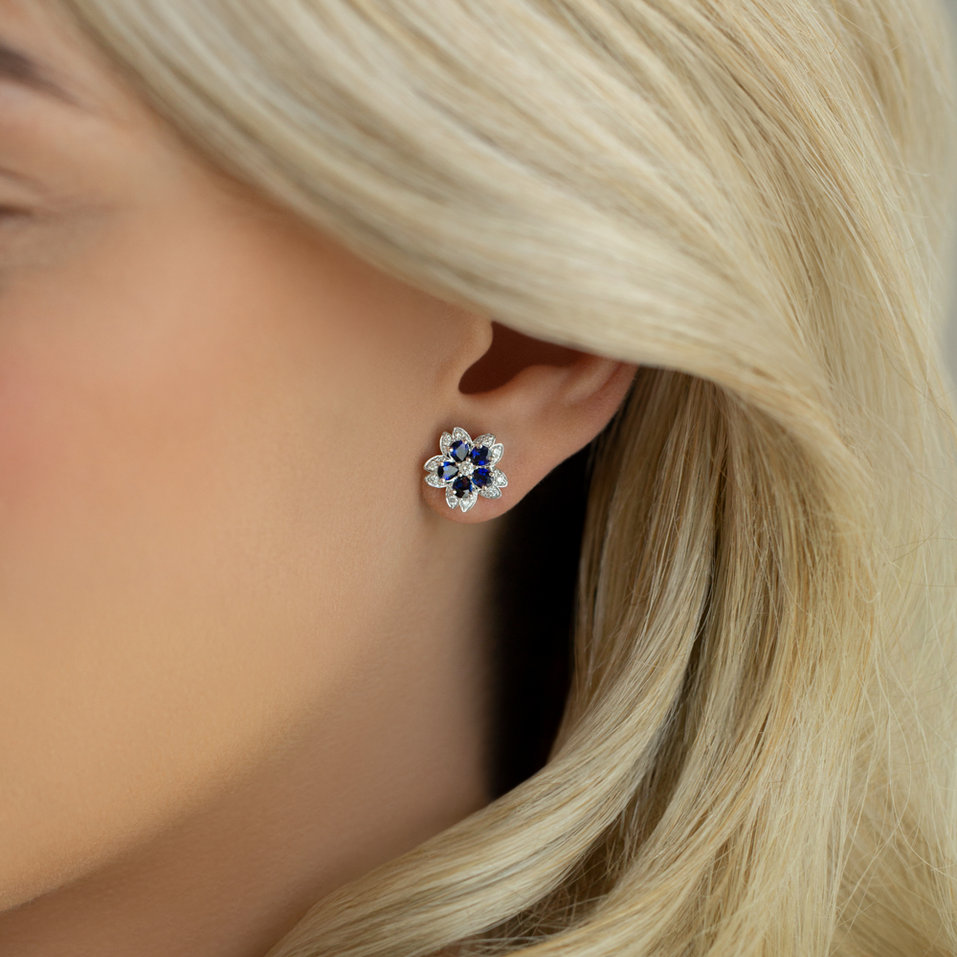 Diamond earrings and Sapphire Lovely Pleasure