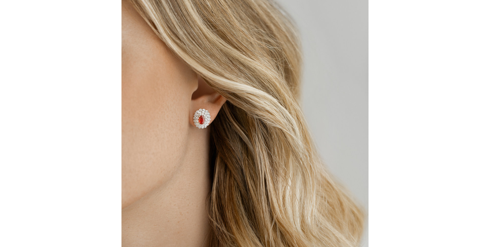 Diamond earrings with Ruby Ruby Passion