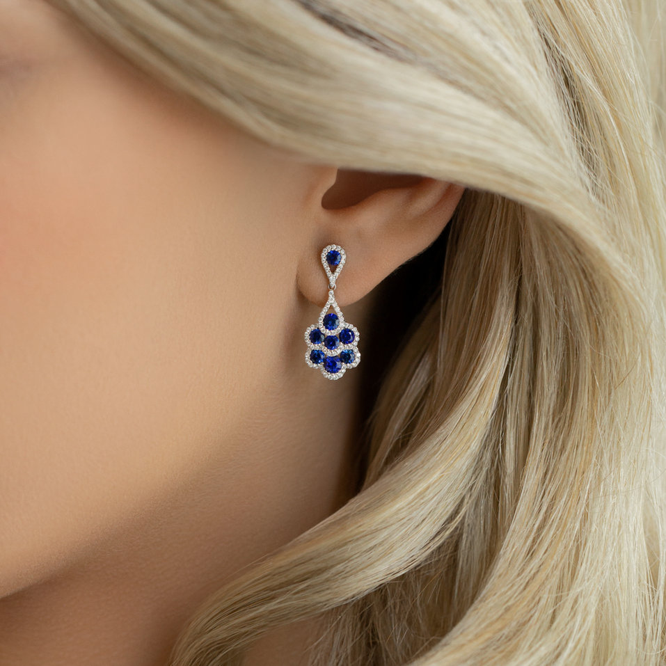 Diamond earrings and Sapphire Cephur