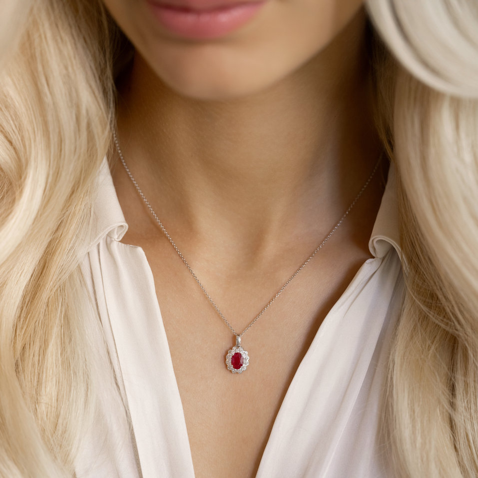 Diamond pendant with Ruby Divinity Splendor