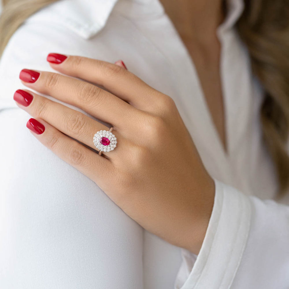 Diamond ring with Ruby Sindragosa