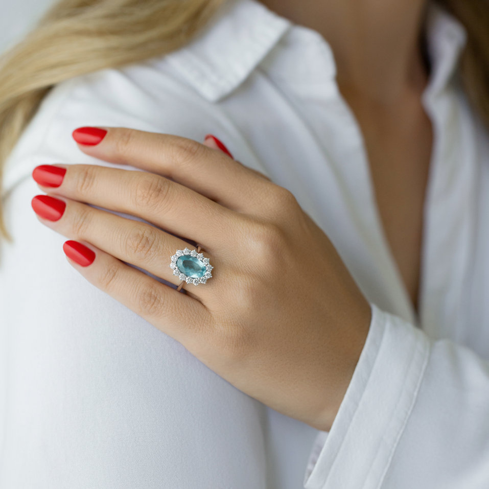 Diamond ring with Apetite Sky Goddess