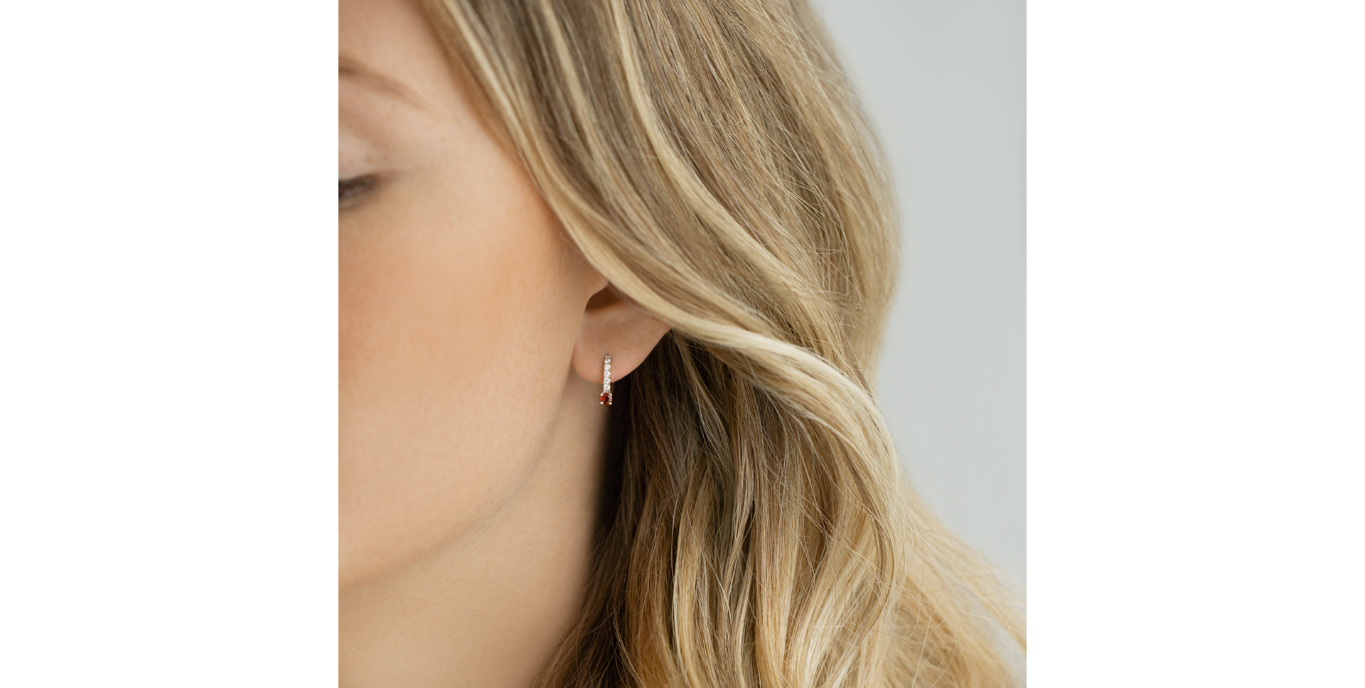 Diamond earrings with Ruby Fairytale Gentility