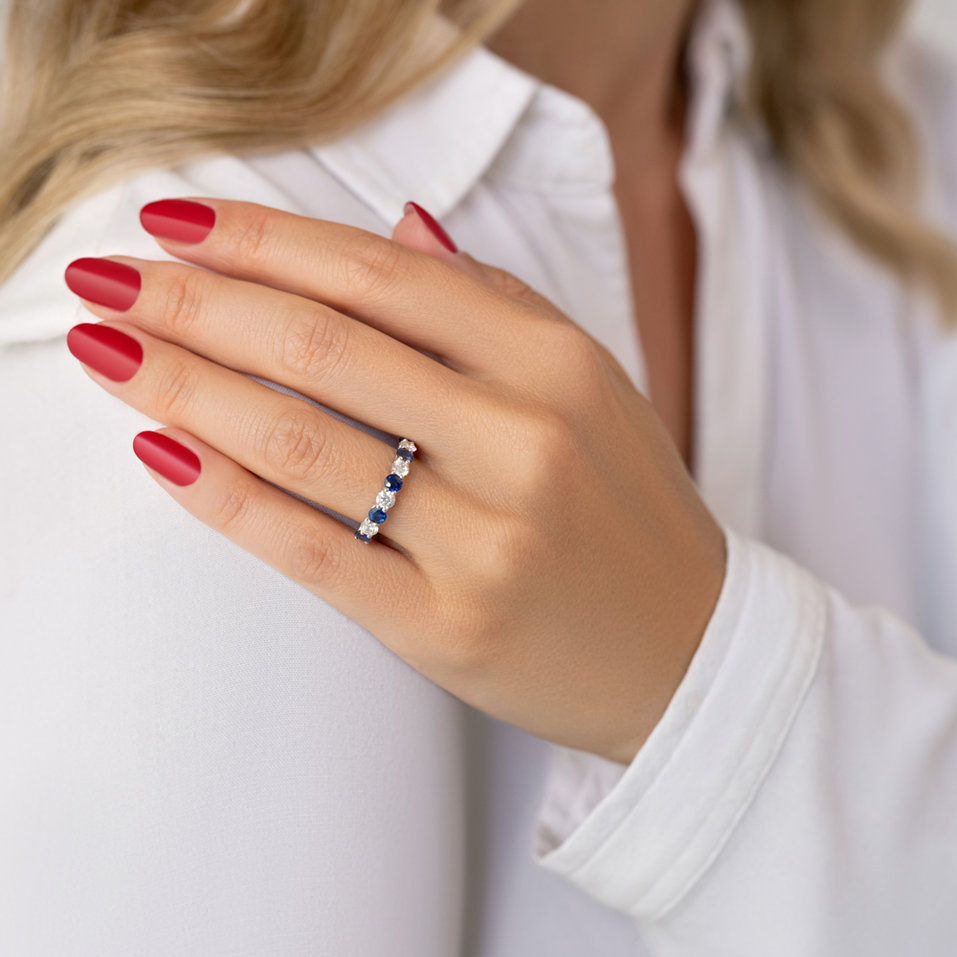 Diamond ring with Sapphire Galaxy