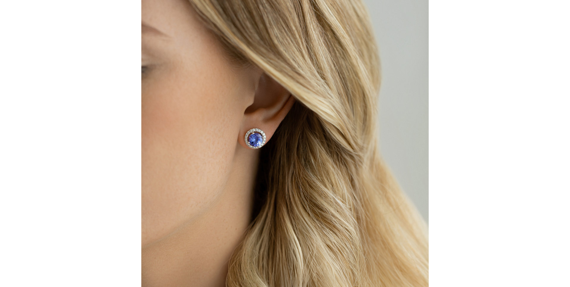 Diamond earrings with Tanzanite Desirae