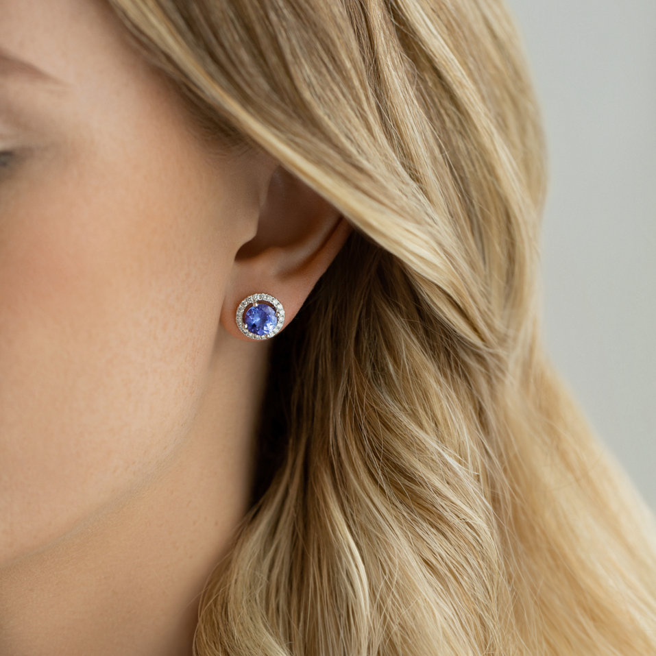 Diamond earrings with Tanzanite Desirae