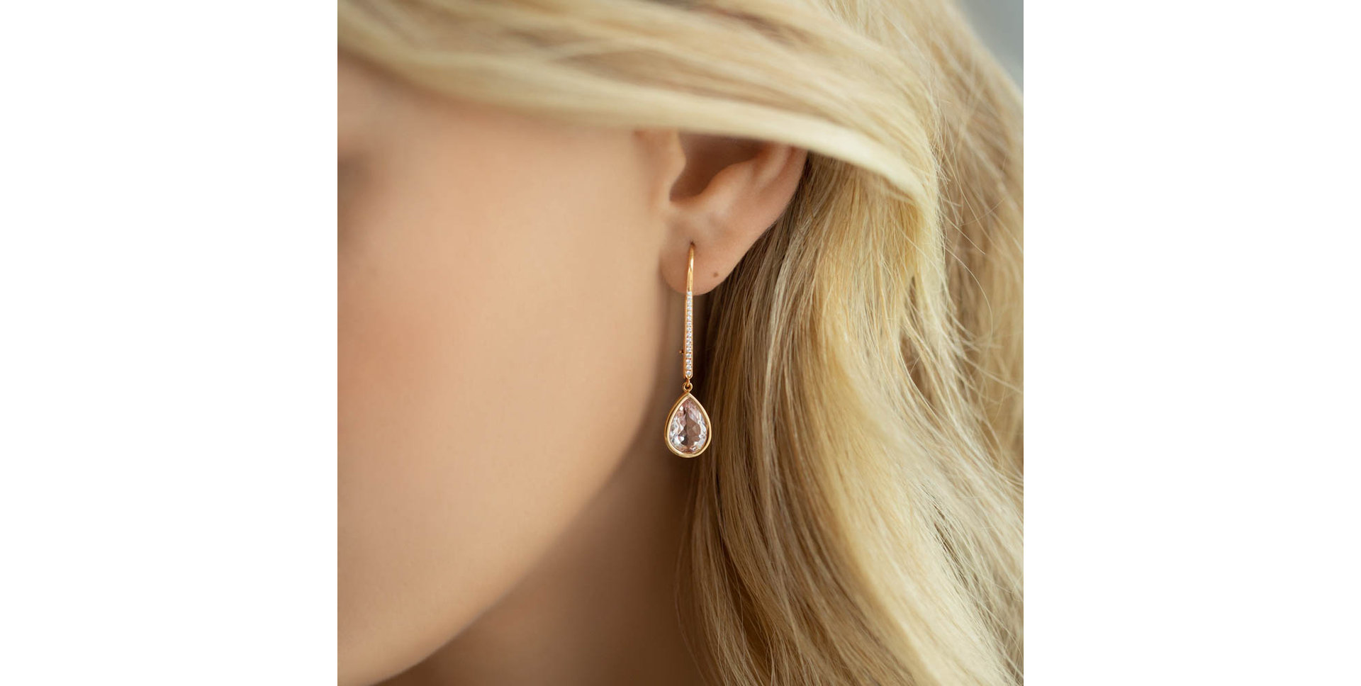 Diamond earrings with Morganite Imaginary Home