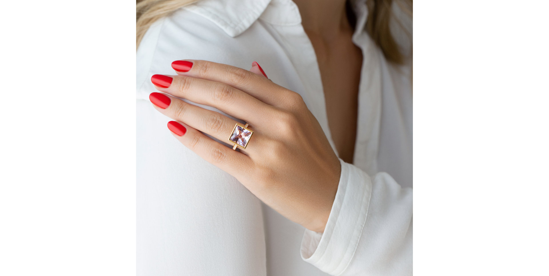 Diamond rings with Amethyst Opulent Dream