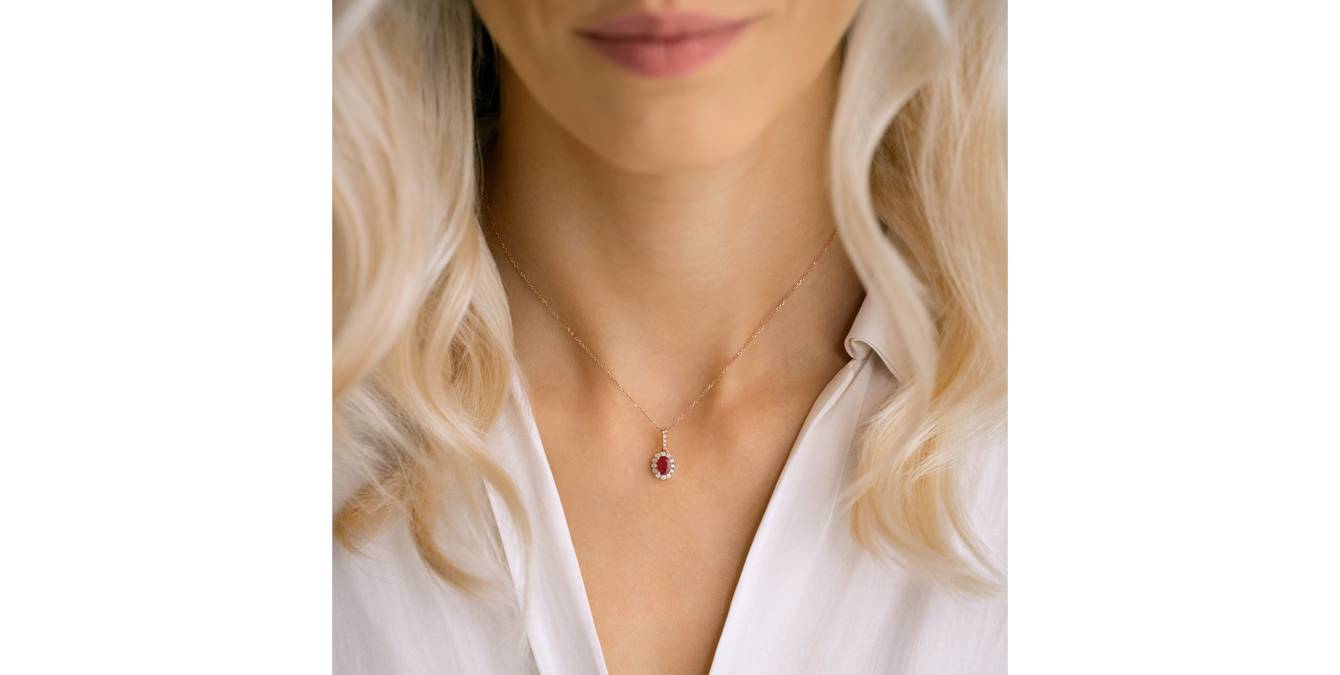 Diamond pendant with Ruby Desmond Secret