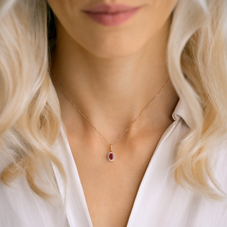 Diamond pendant with Ruby Desmond Secret
