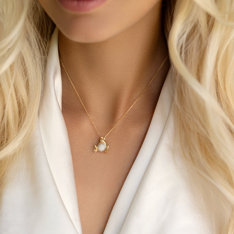 Diamond pendant Frog on the Rock
