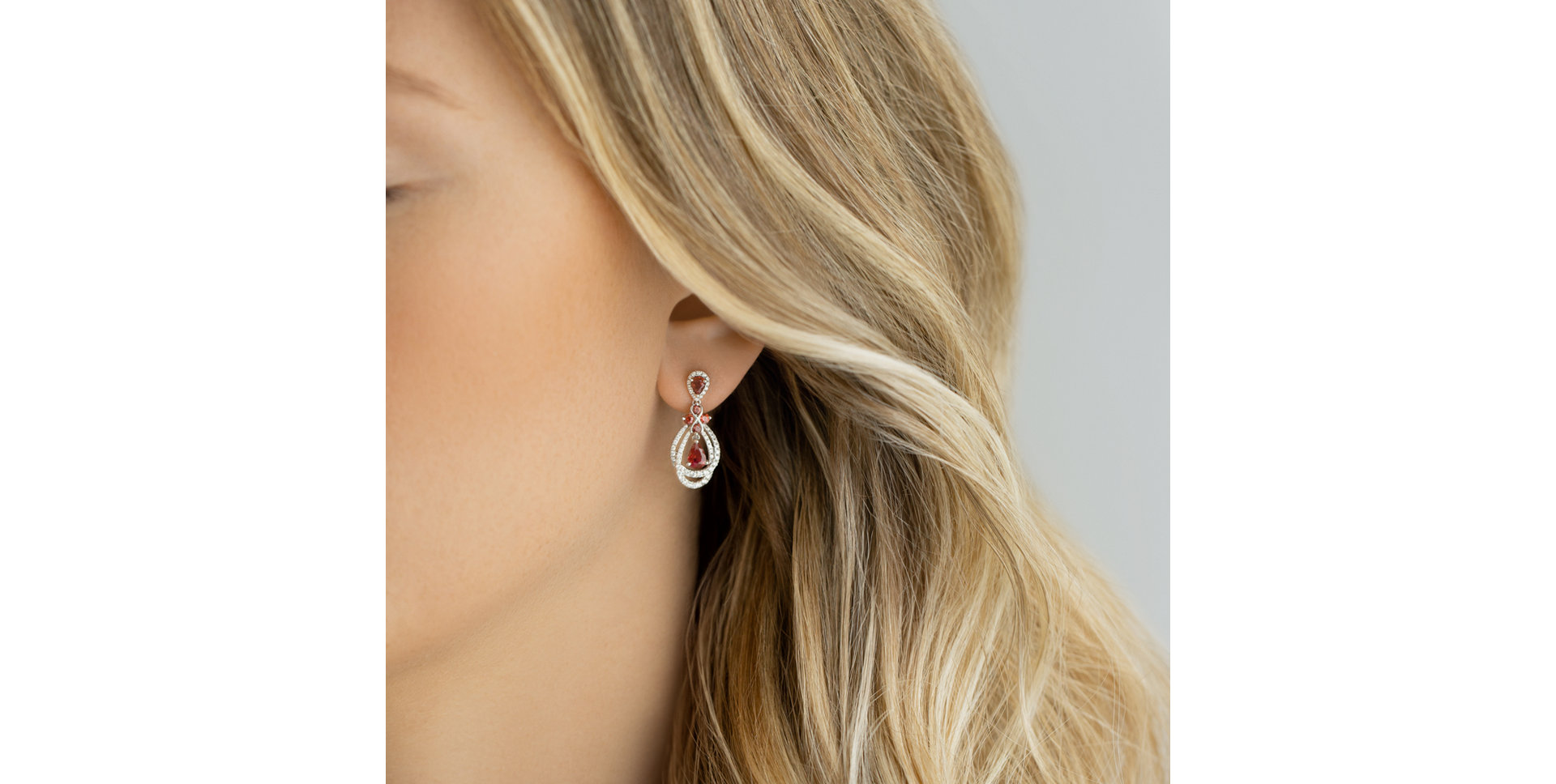 Diamond earrings and Ruby Ruby Chandelier