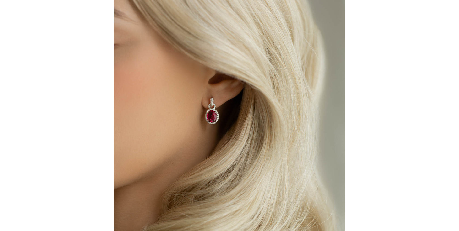 Diamond earrings with Tourmaline Rose Princess