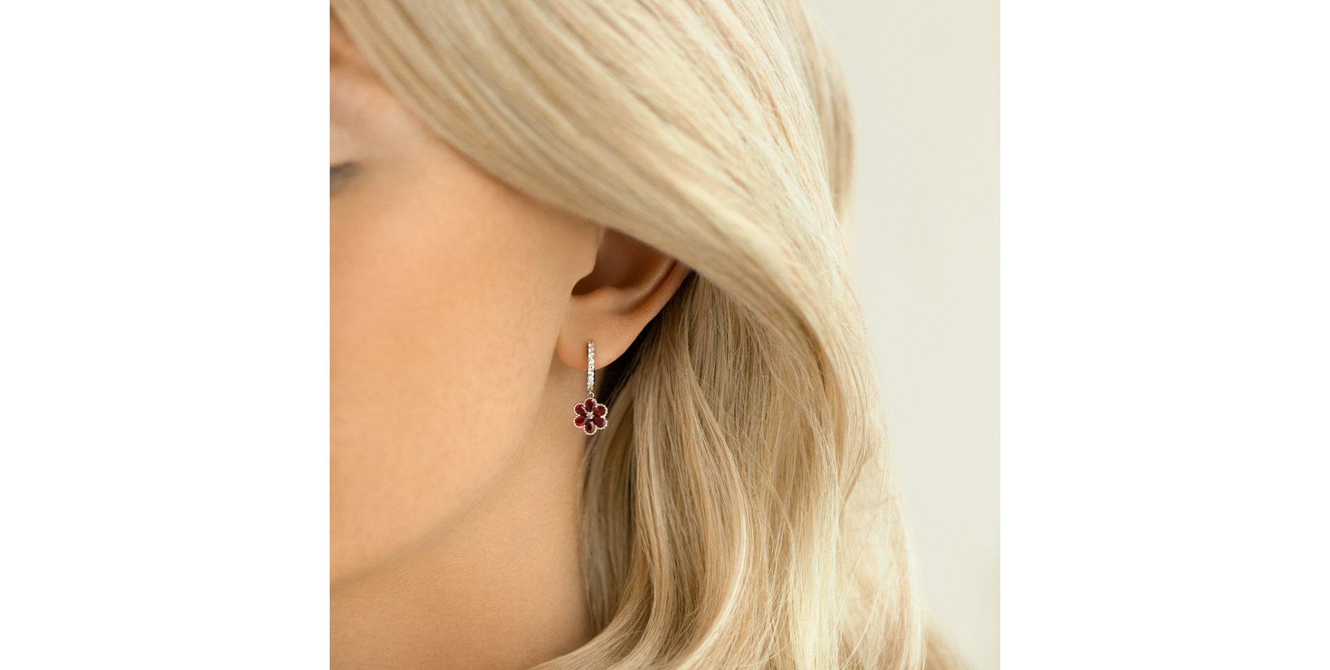 Diamond earrings with Rubies Aristocrat Elegance