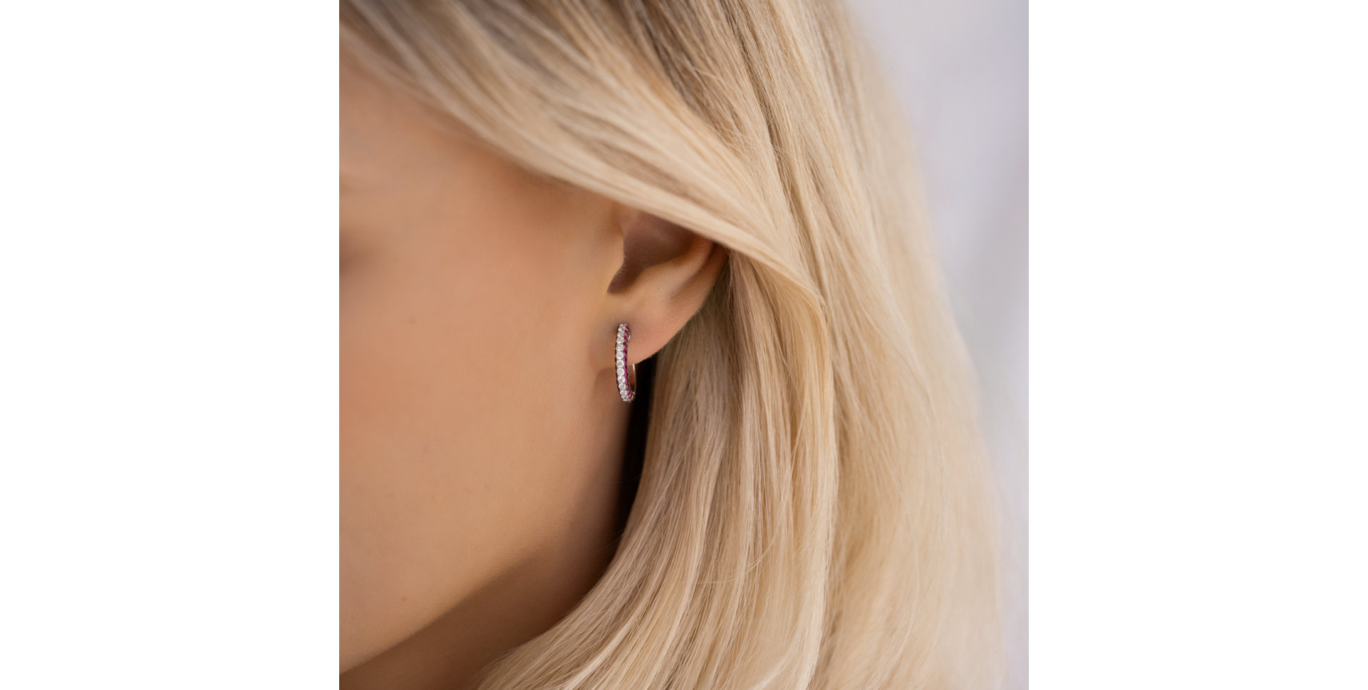 Diamond earrings and Ruby Carmine Border