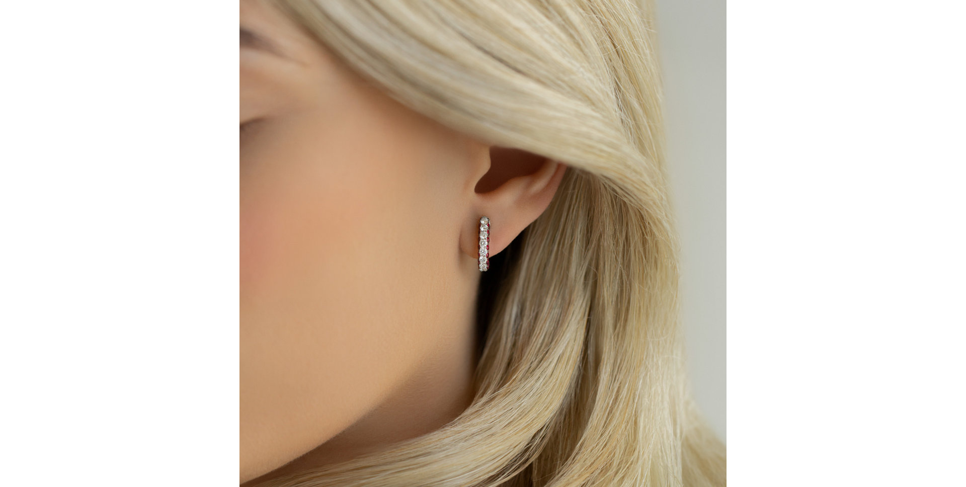 Diamond earrings and Ruby Charming Circles