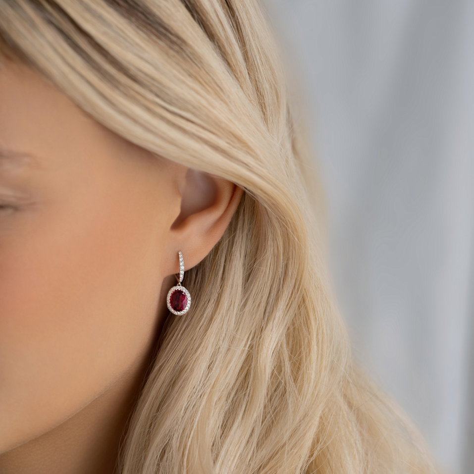 Diamond earrings with Tourmaline Sweet Charm