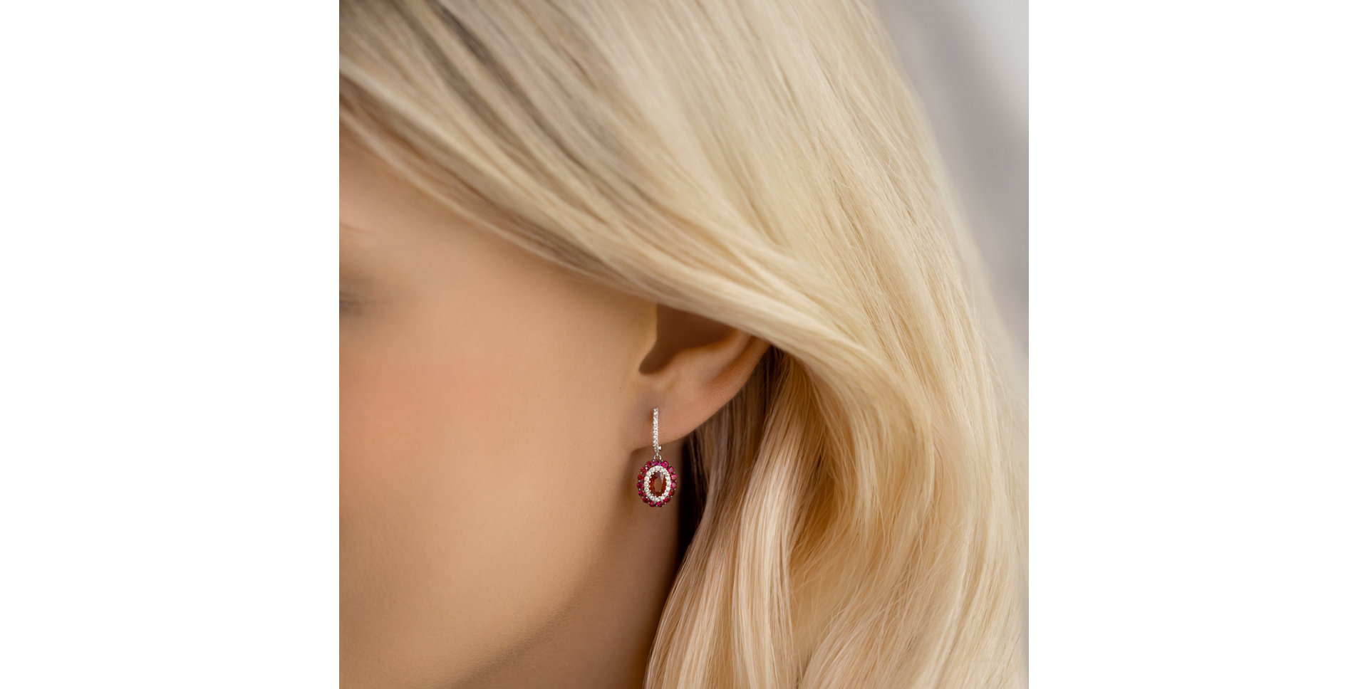 Diamond earrings and Ruby Courage