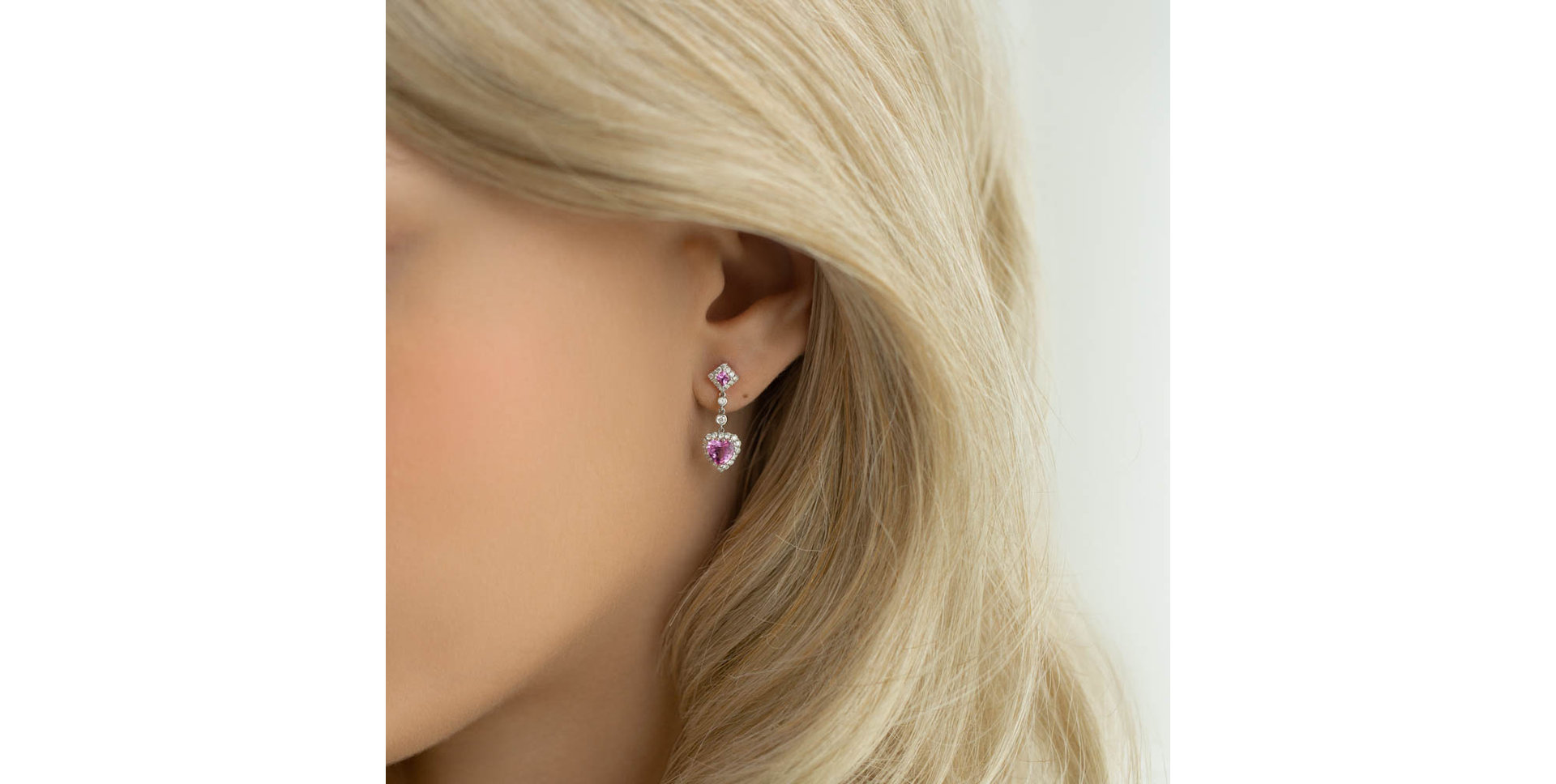 Diamond earrings and Sapphire Teagan