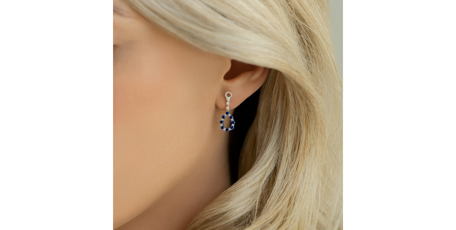 Diamond earrings and Sapphire Lucille