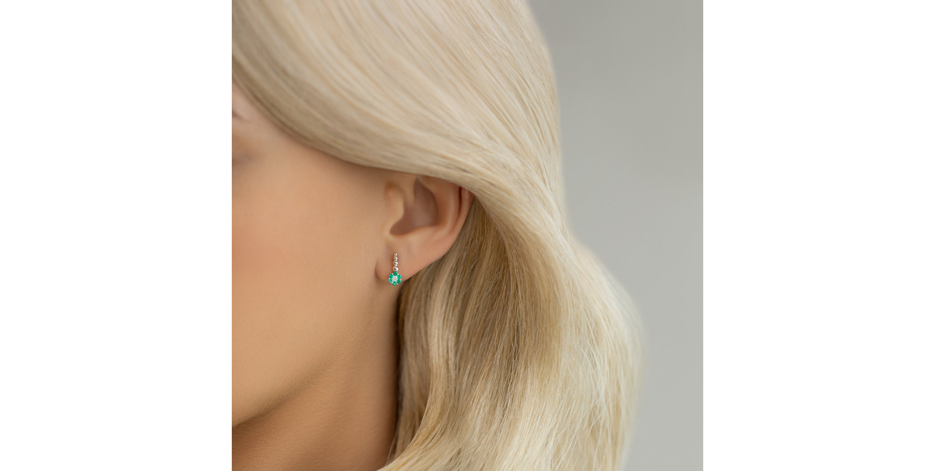 Diamond earrings and Emerald Mckenna