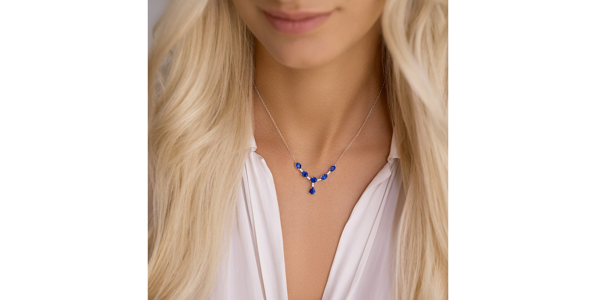 Diamond necklace with Sapphire Spark of Fury