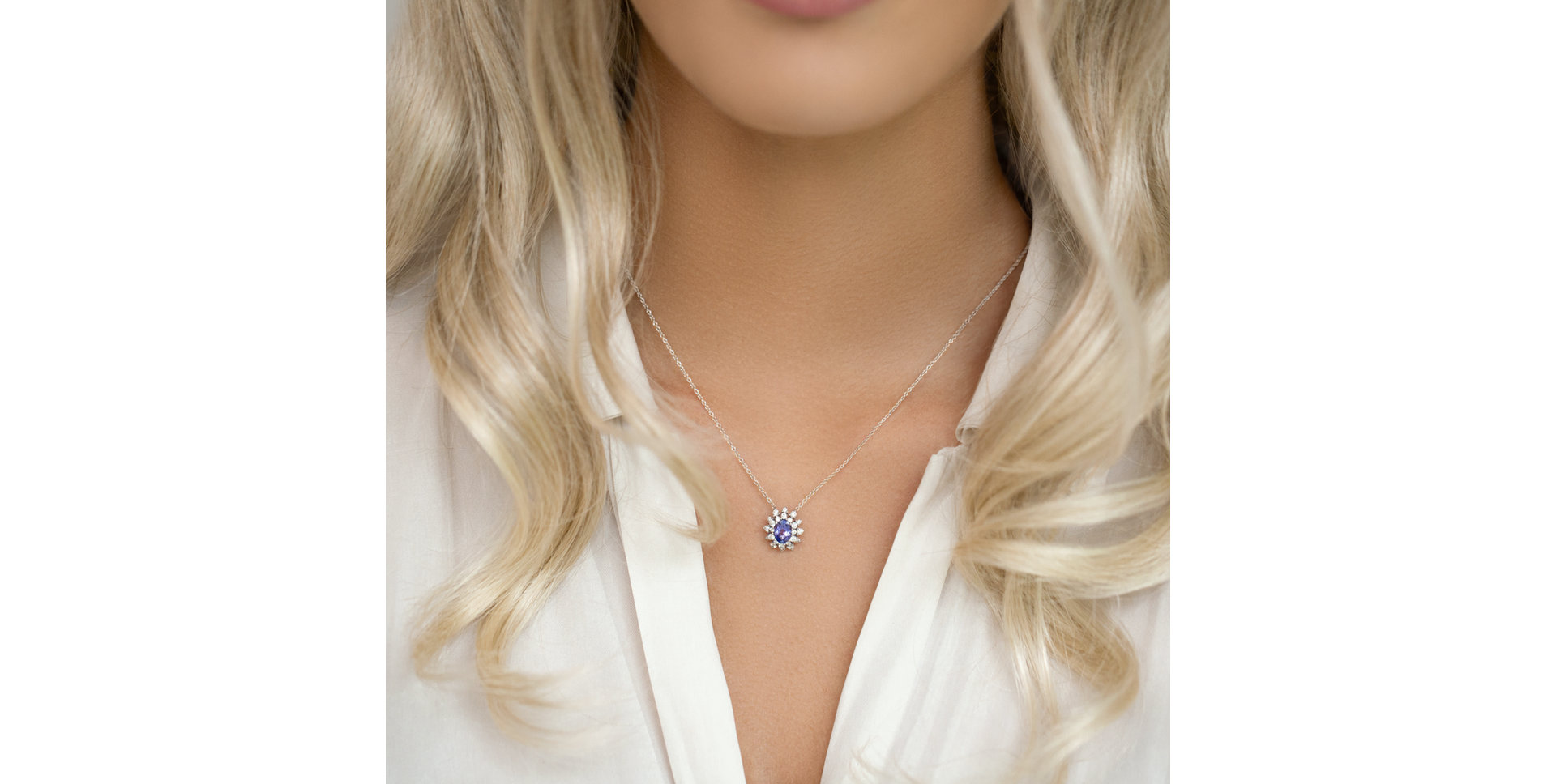 Diamond necklace with Tanzanite Princess Aurora