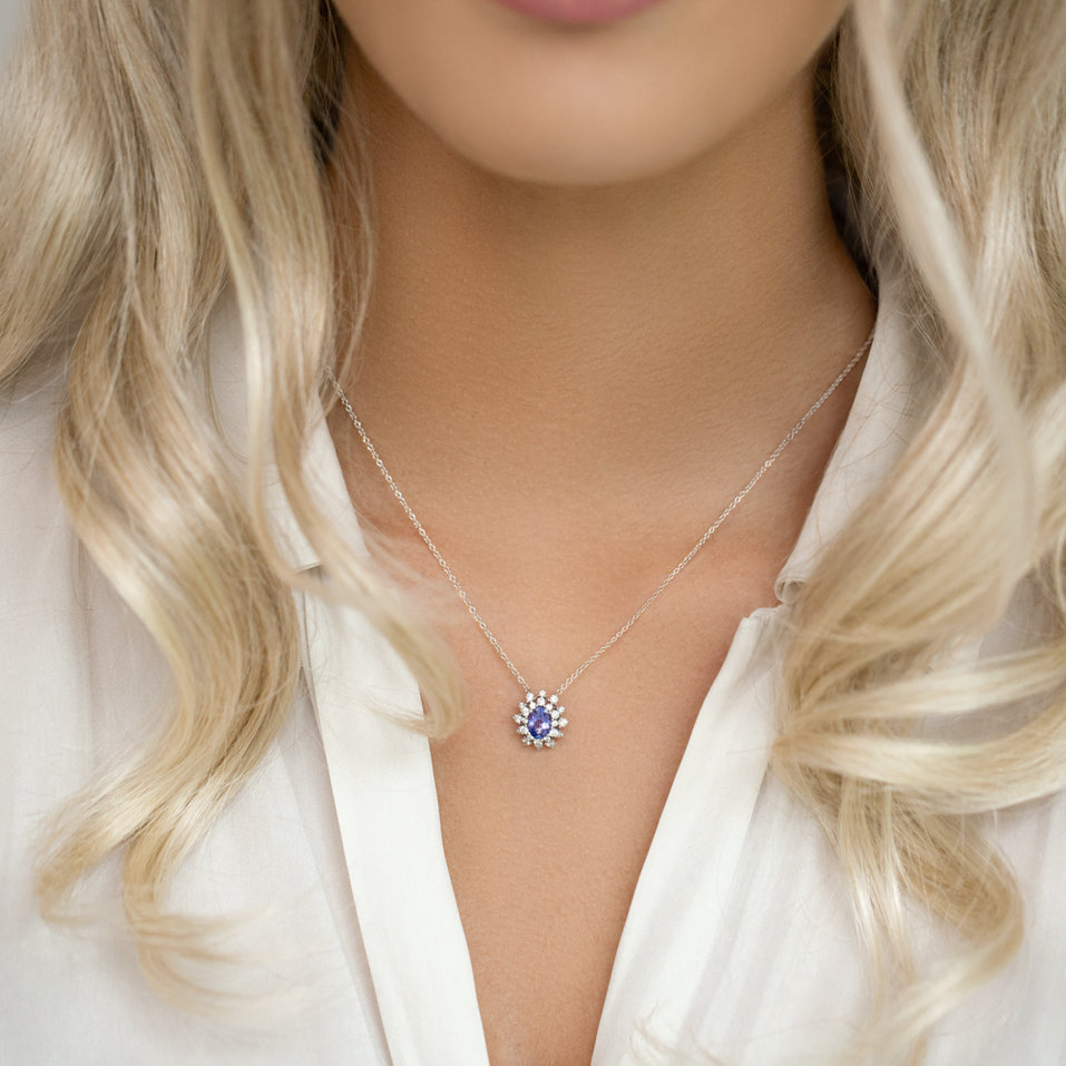 Diamond necklace with Tanzanite Princess Aurora