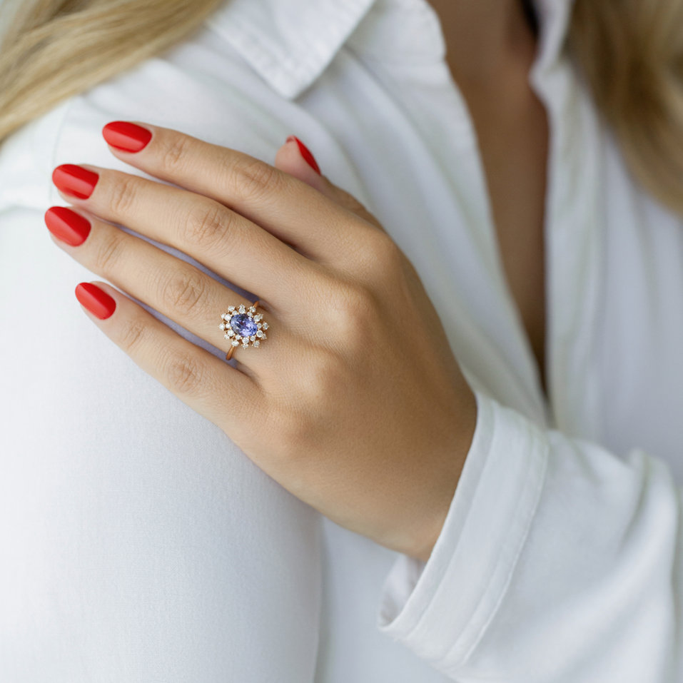 Diamond ring with Tanzanite Neverending Joy